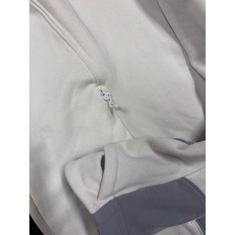 The North Face Jacket Womens L Cream Grey Full Zip Fleece Renewed Hiking Coat - Picture 7 of 7